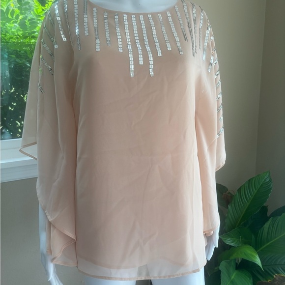 VENUS Tops - Elegant Peach Sequin Women's Top